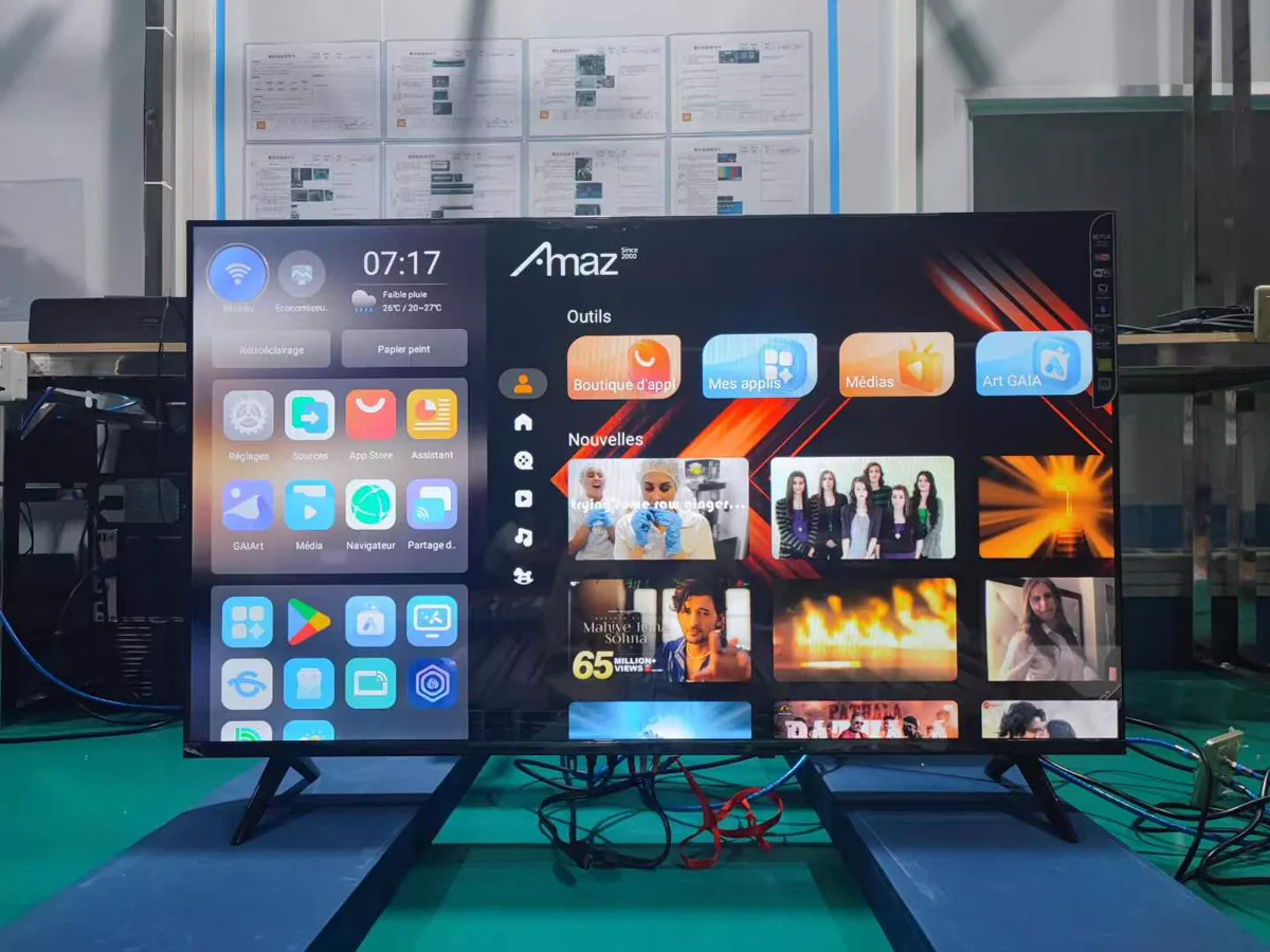AMAZ Smart TV sample during an operating-system and display check