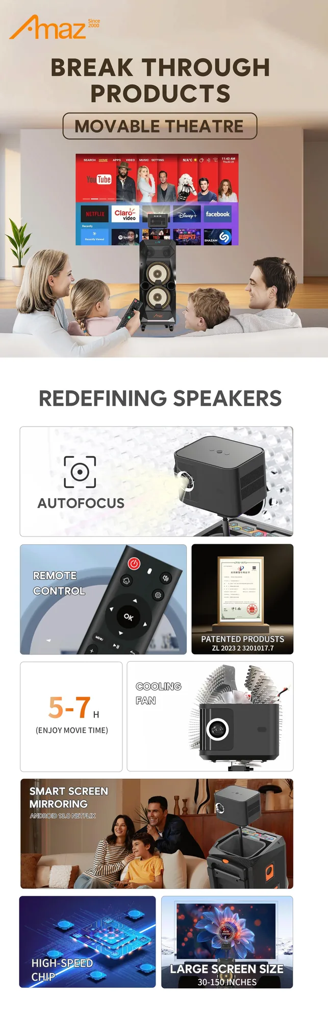 Supplied projector speaker feature sheet one