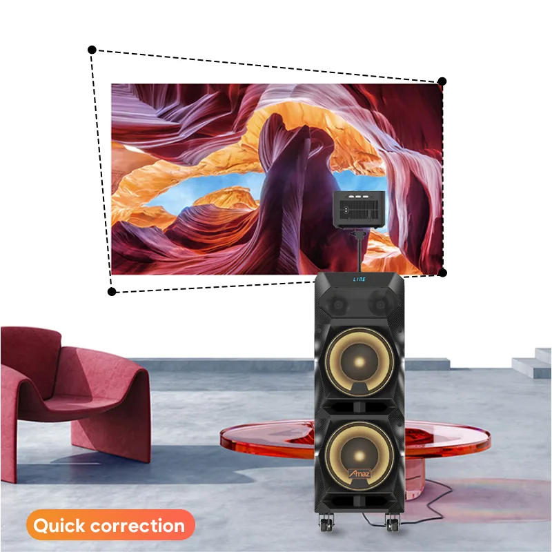 Projection adjustment illustration supplied for the projector speaker range