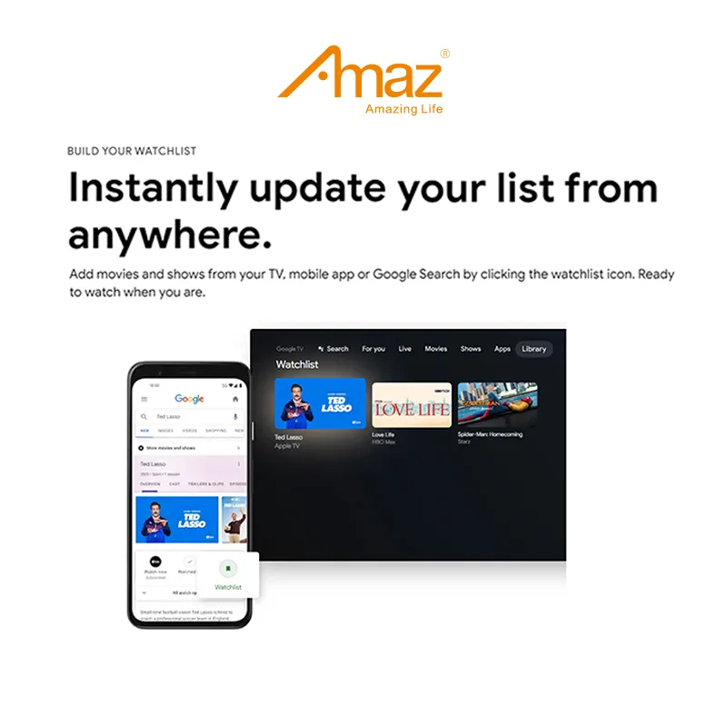 AMAZ Google TV from supplied television product materials