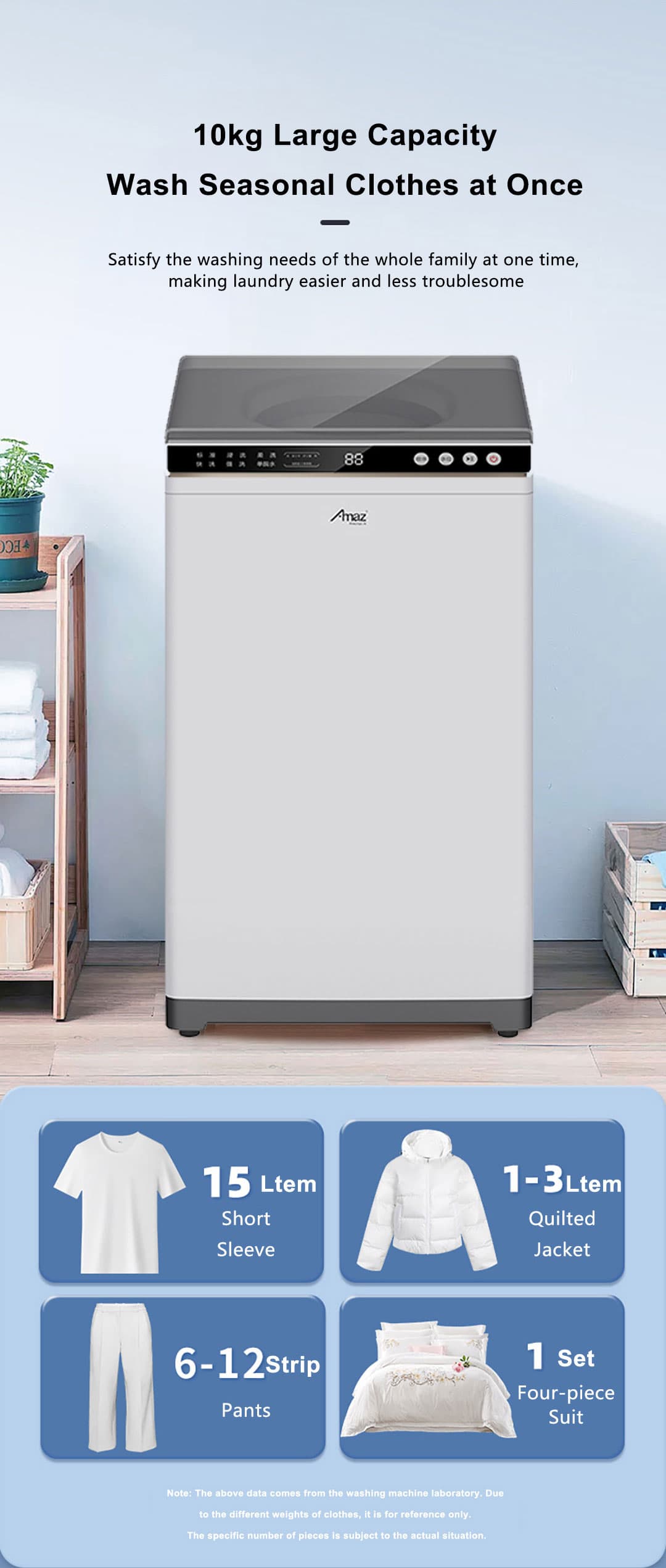 Top-load washer 10 kg capacity product artwork