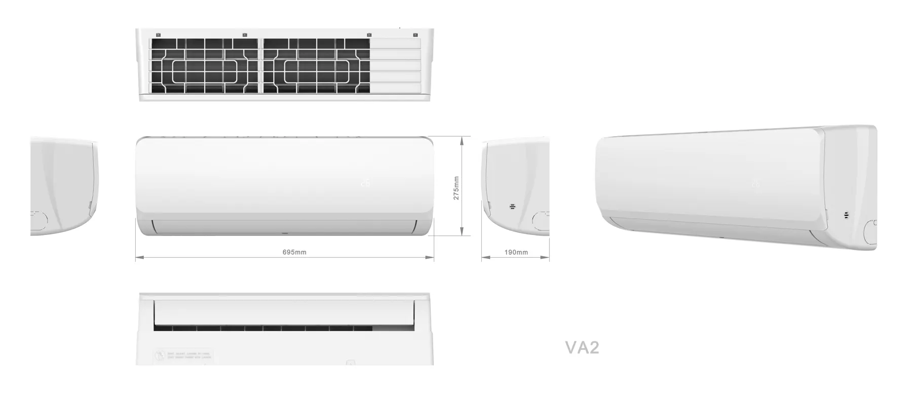 AL668 supplied indoor-unit dimensional drawing