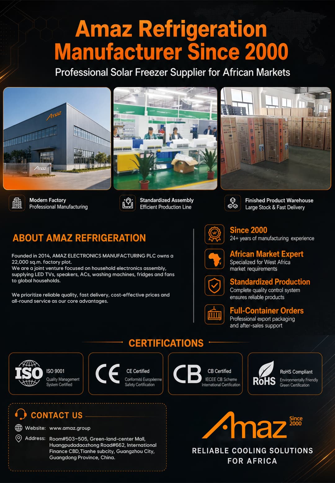Supplier-provided company and factory profile artwork