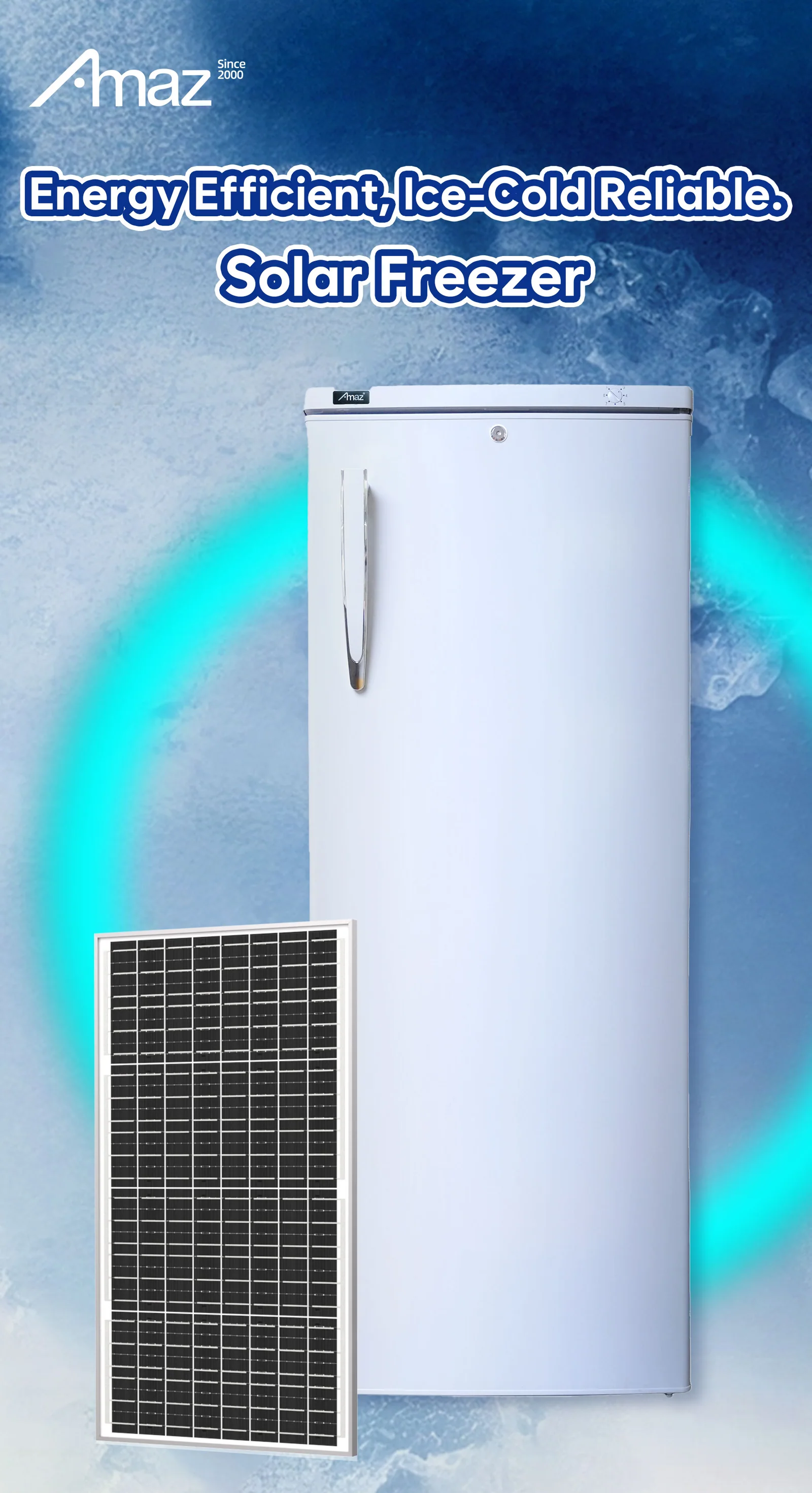 Supplied upright freezer solar configuration overview
