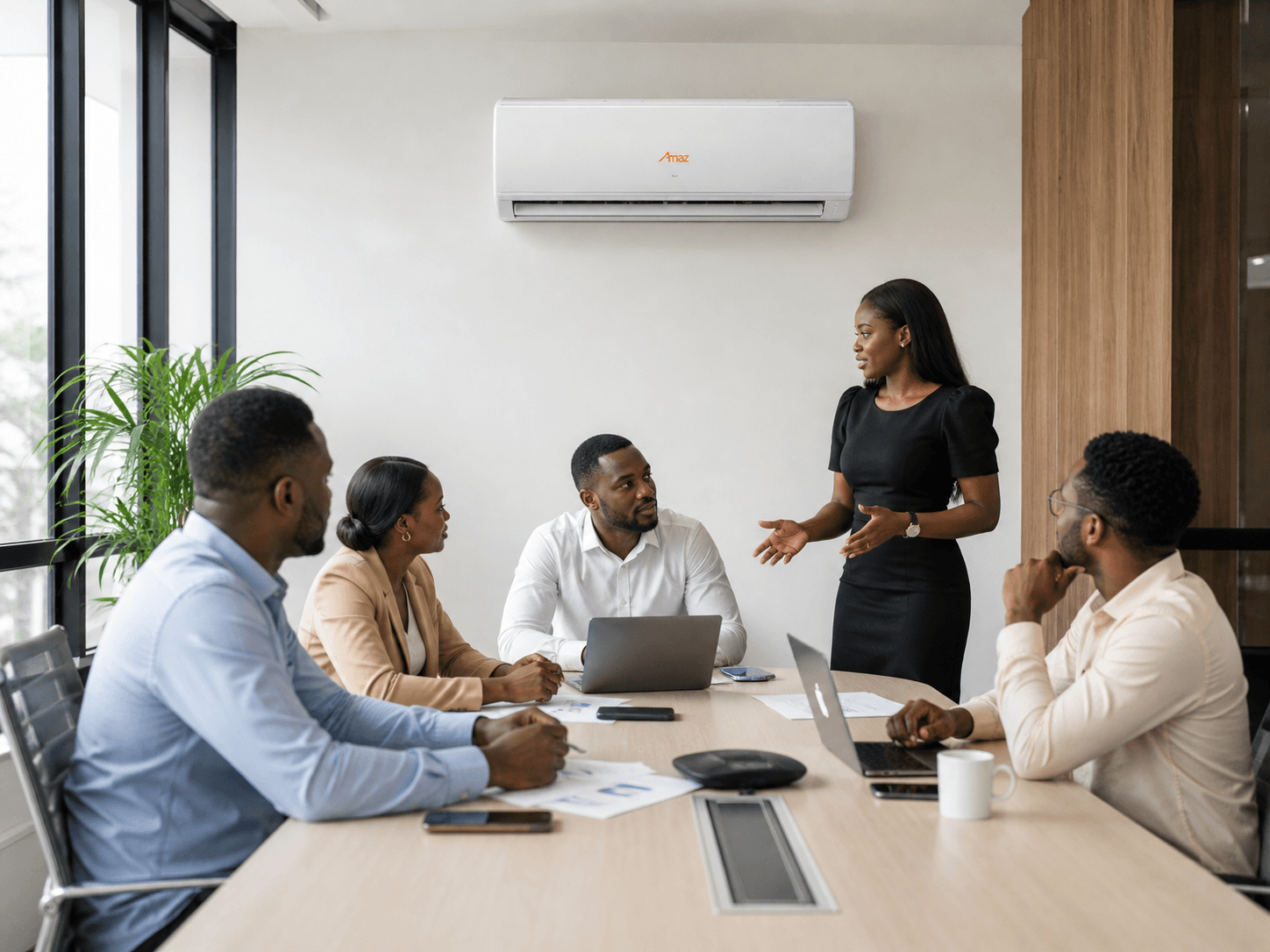 AMAZ wall-mounted air conditioner in an office